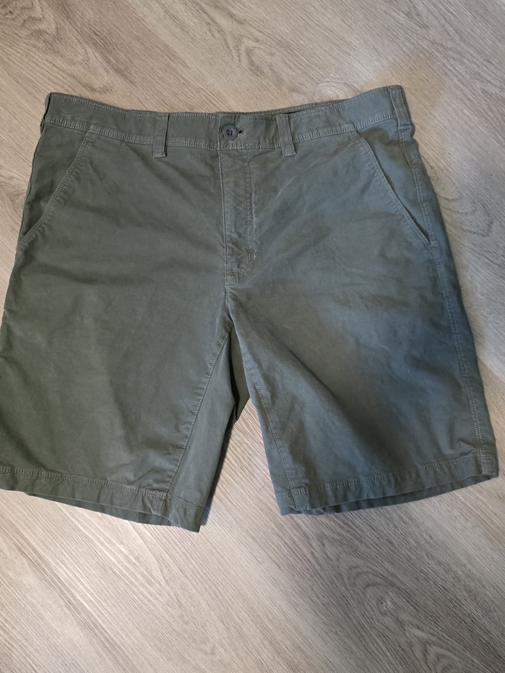 Eddie Bauer Olive Green Flat-Front Men's Shorts